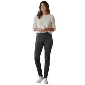 Vince Womens Stitch Front Seam Leggings Black Side Zip Slim Dress Pants Size M